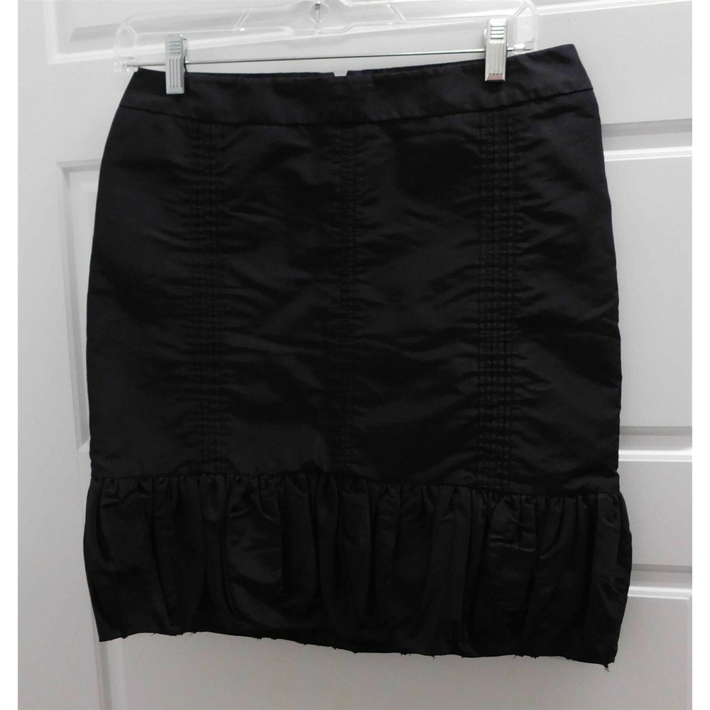Prada Black Silk Blend Ruched Straight Mini Skirt EUR 38